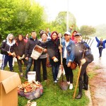 Tree Planting group with tools