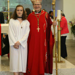 Bishop with female confirmandi